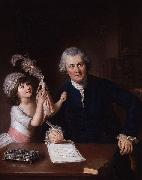 Portrait of Christopher Anstey with his daughter